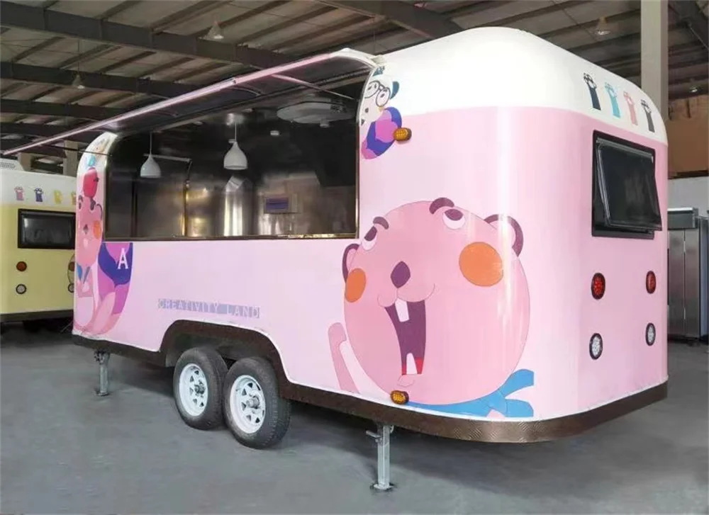 Customised Size Customizable Street Fast Mobile Food Cart Truck Trailer with Kitchen For Shop