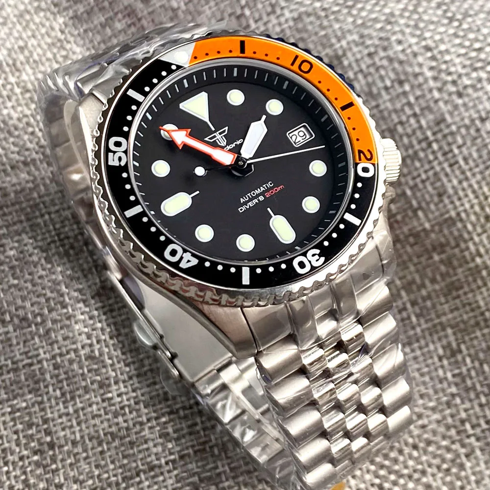 MOQ 1 шт. автоматические часы тандорио SKX 3 8 для мужчин 20 бар NH35A Стальные наручные 41 мм спортивные стрела сапфир Reloj
