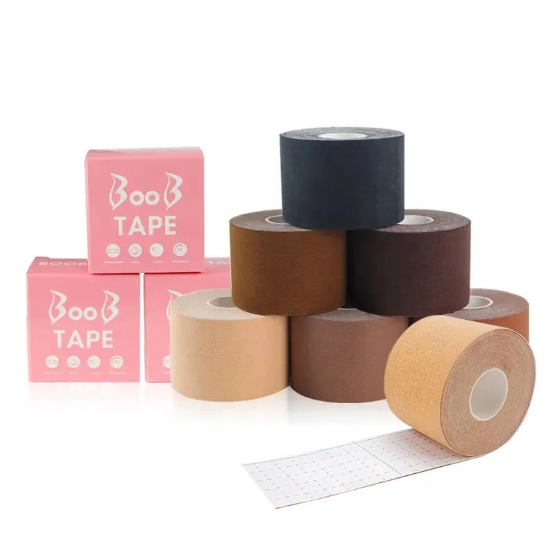 Manufacturer Hot Sale Woman Custom Boob Lift Tape Skin Waterproof Colors Fabric Body Breast Boob Tape Roll
