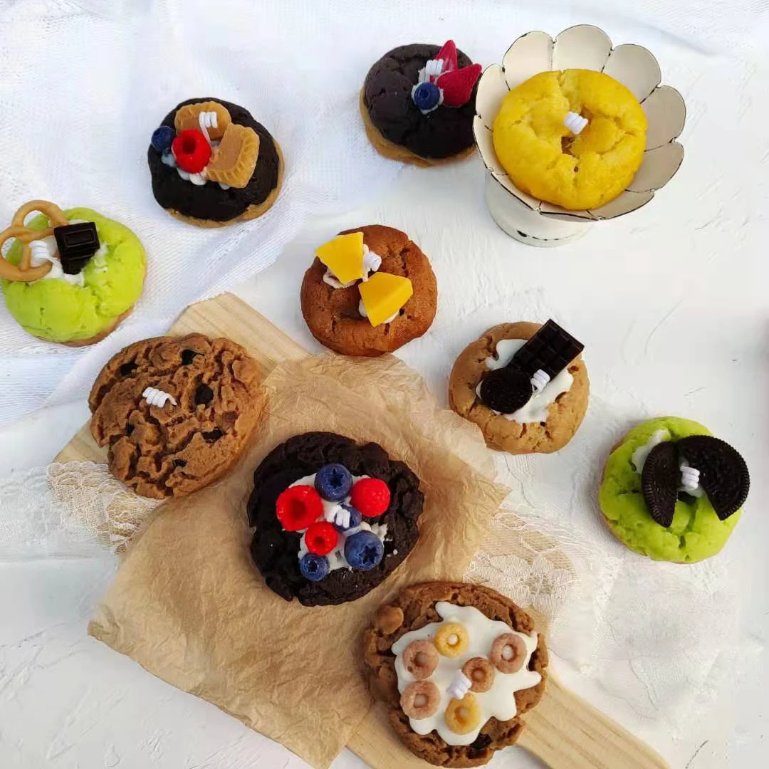 Novelty Diy Chocolate Fruit Cream Cookies Soy Wax Mini Scented Candles Handmade Cute decoration Food Scented Candles