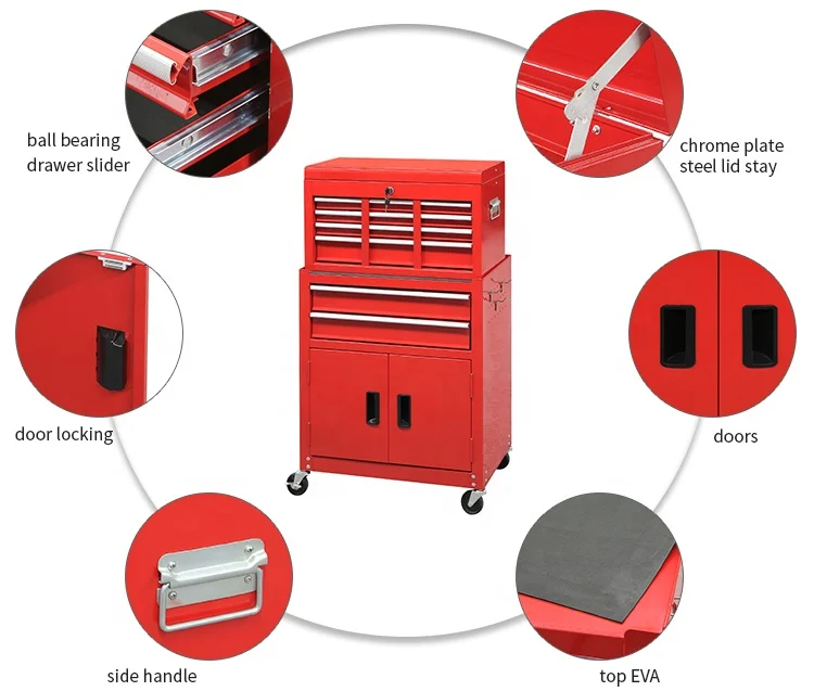 24 tool chest series 6 drawers tool cart on wheels with door cost-effective