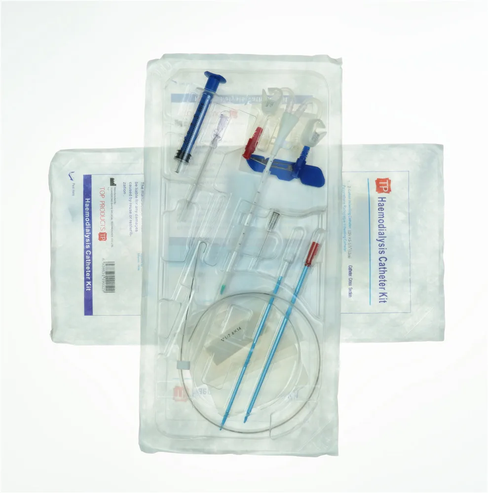Wholesales Disposable Hemodialysis Catheter Kit Medical Sterile Double Lumen Dialysis Catheter Set
