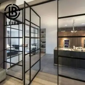 Canada pivot front door black aluminum frame tempered glass electronal entry pivot doors