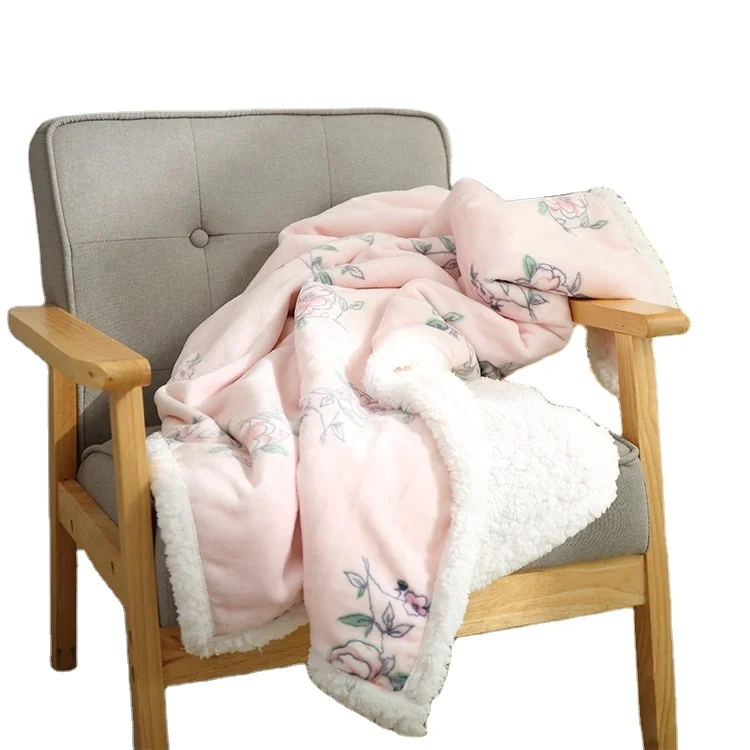 Chinese Factory Hometextile Blanket Thickening Warm Double Lambkin Coral Flannel Blanket