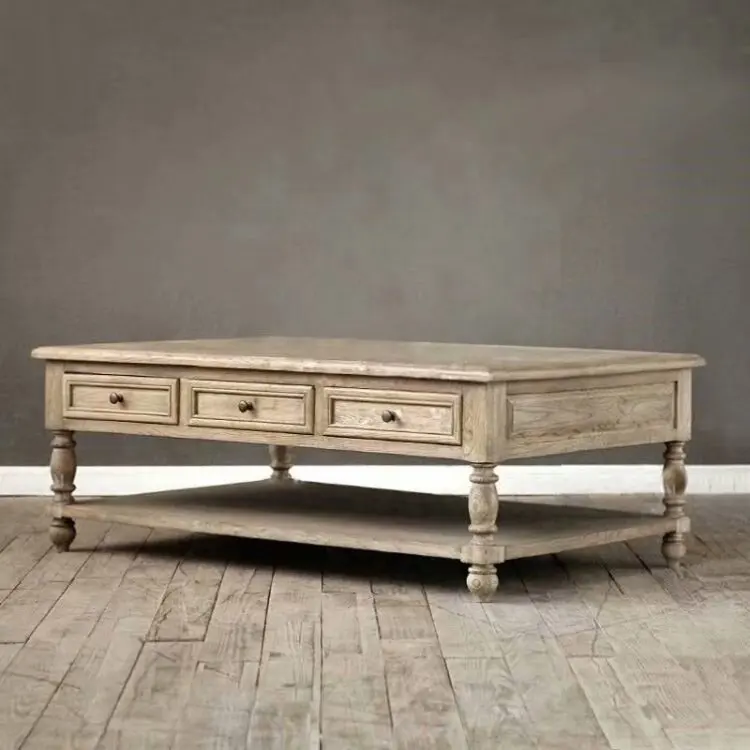 Custom furniture American modern high end sitting room log tea table coffee table