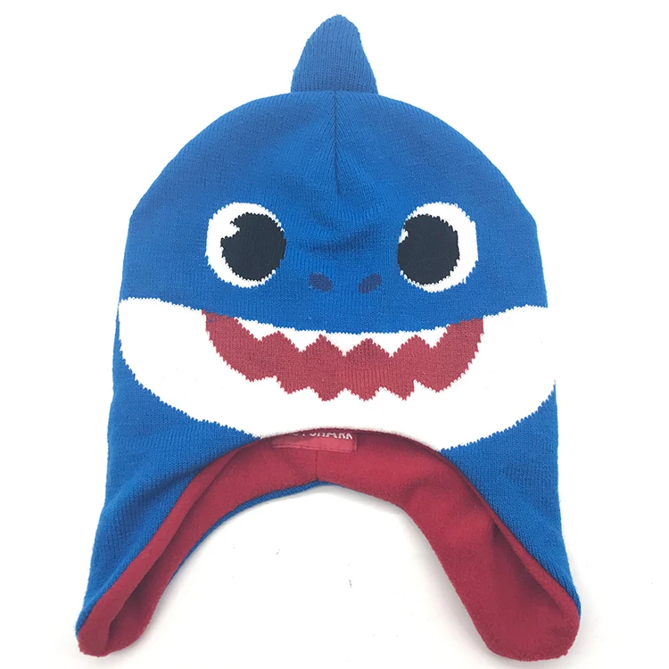 Imitate animal shark children knitted warm knitted wool hat factory direct sales