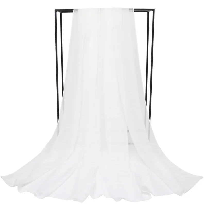 Selling solid white Georgette scarf Monochrome scarf sunscreen shawl runway dance scarf