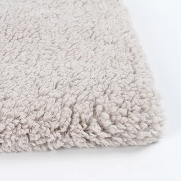Polyester Sherpa Carbon Fiber Fabric, Sherpa Plush Fabric Baby Print Fabric