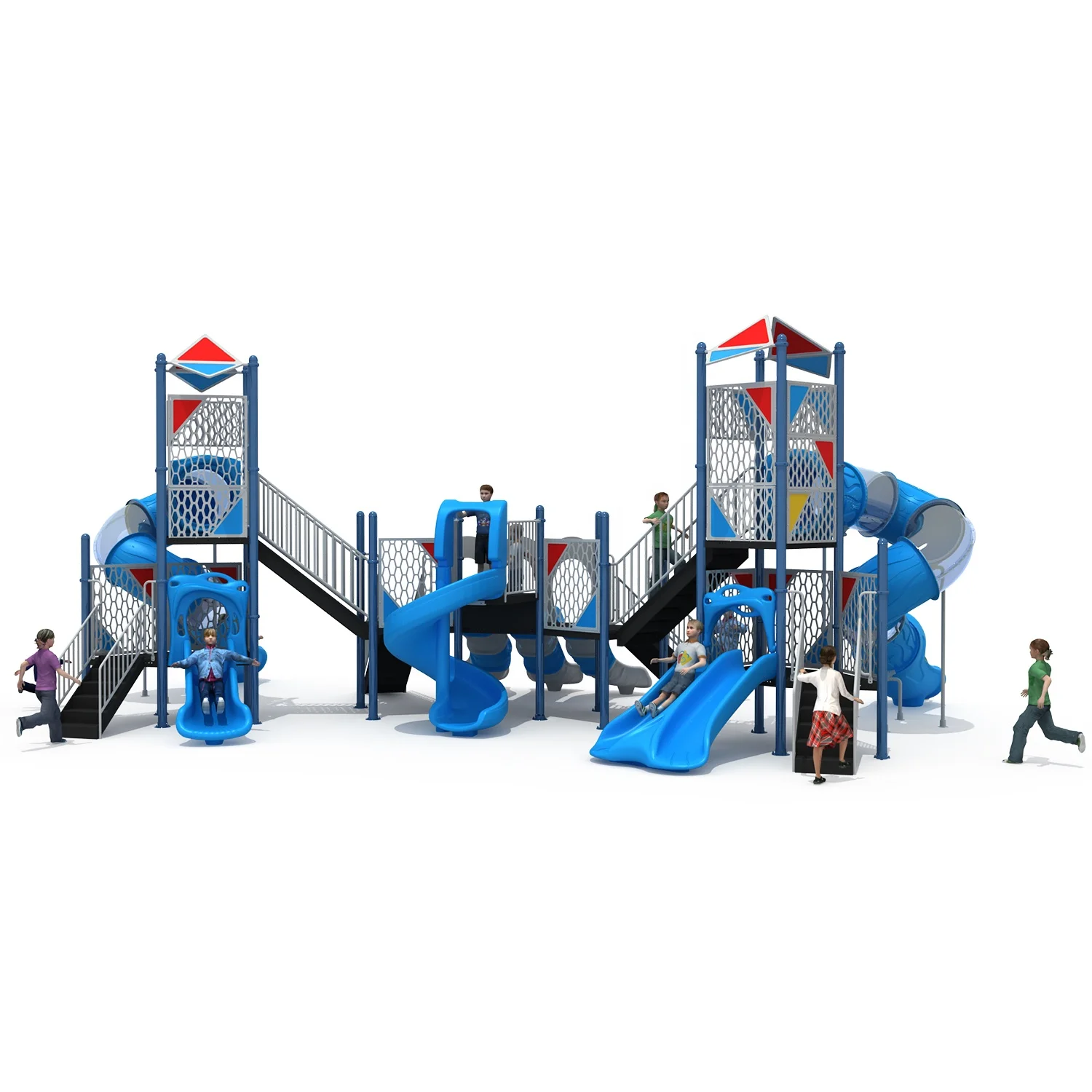 Более быстрое производство предоставляет оборудование для детской площадки с несколькими слайдами