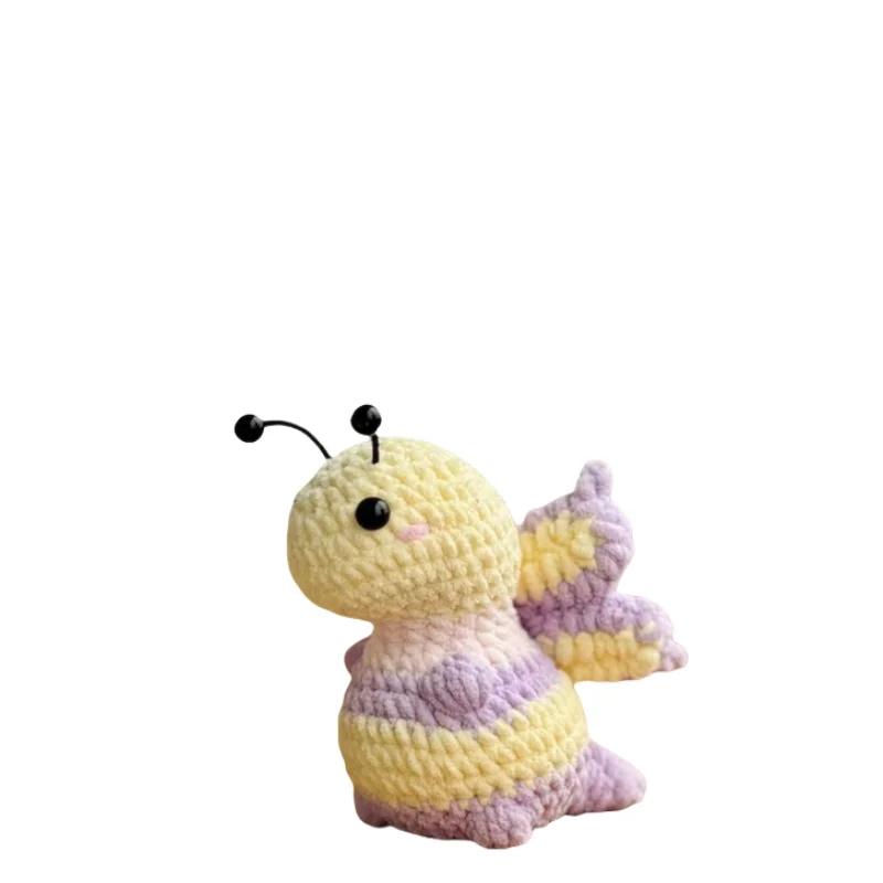 Plush Stuffed Animal Doll Crochet Velvet Butterfly Dinosaur Toys Handmade Chunky Chenille Amigurumi Butterfly Toys