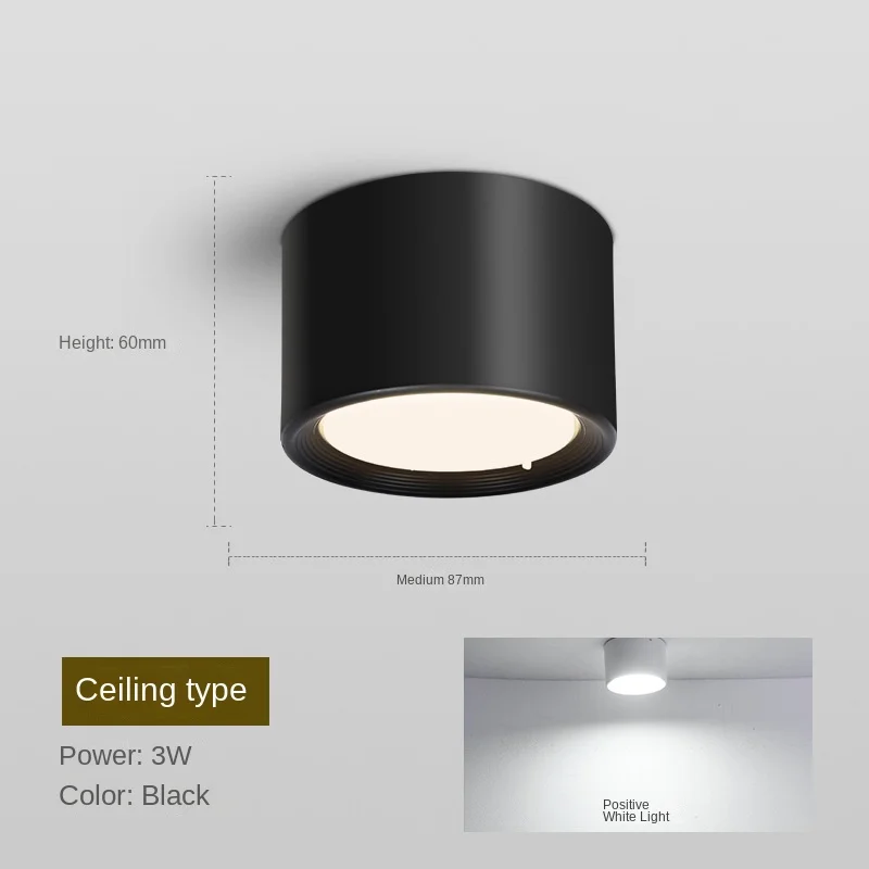 Black White Surface Mounted 12W 15W LED Downlight Driverless Ceiling Lamp 5W 7W 9W Cob Led Spot Lights Ceiling Lighting For Room