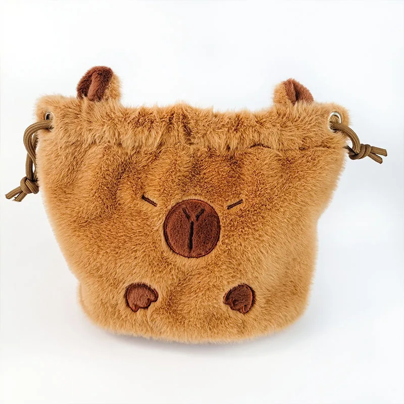 Capybara bag Plush hand bag with string soft custom Capibara King Plush cross body Cute cartoon soft water hog sling bag