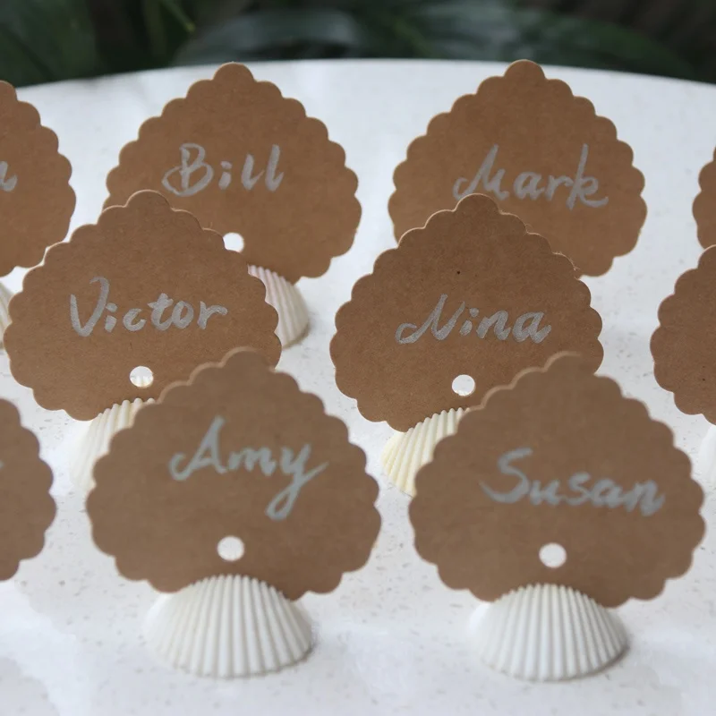 Natural Lion Shell Love Place Card Holder for Beach Wedding Natural Shell Conch Reception Table Chic Decor