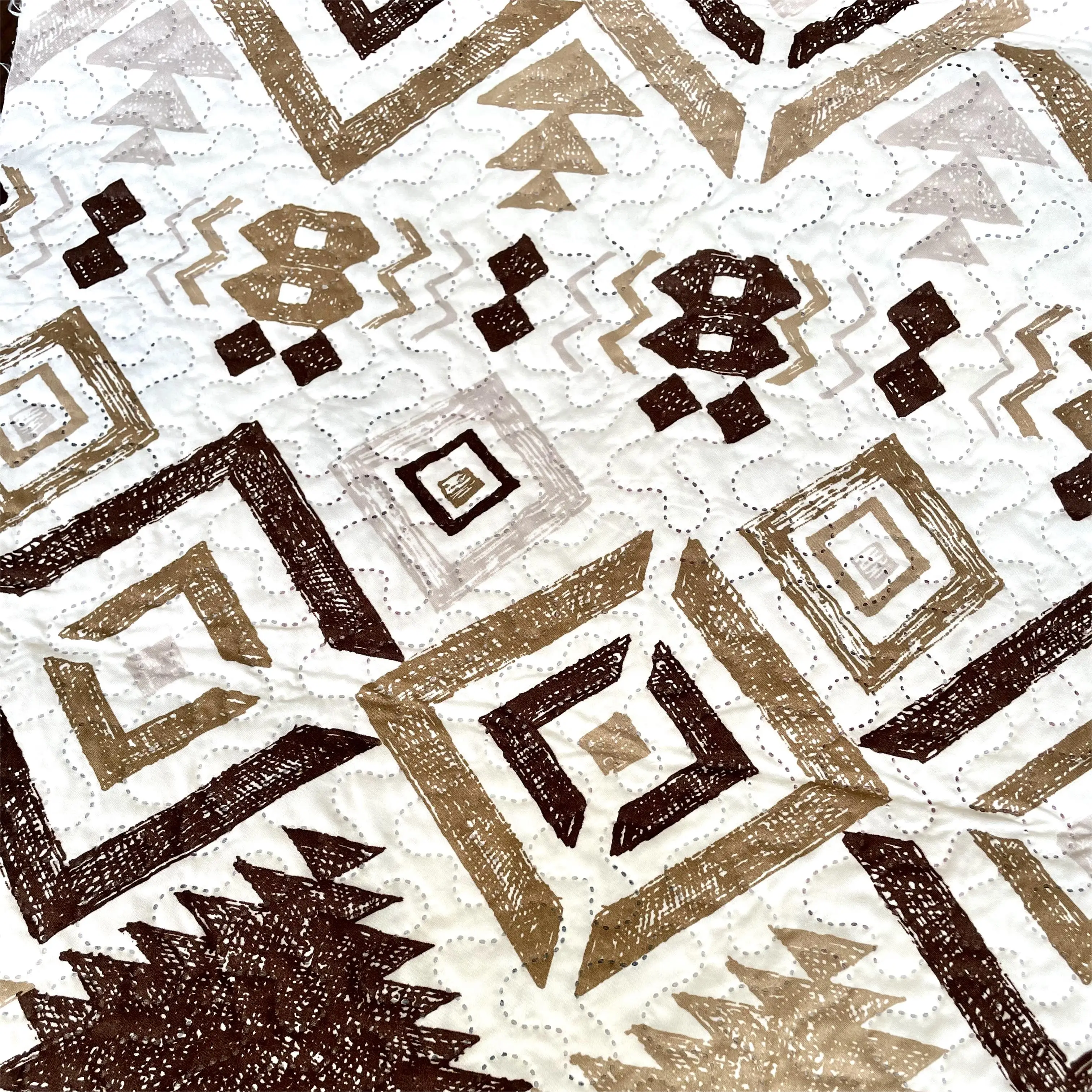 2023 factory price disperse print 100%Polyester Ultrasonic quilting with cotton Filling for bedding