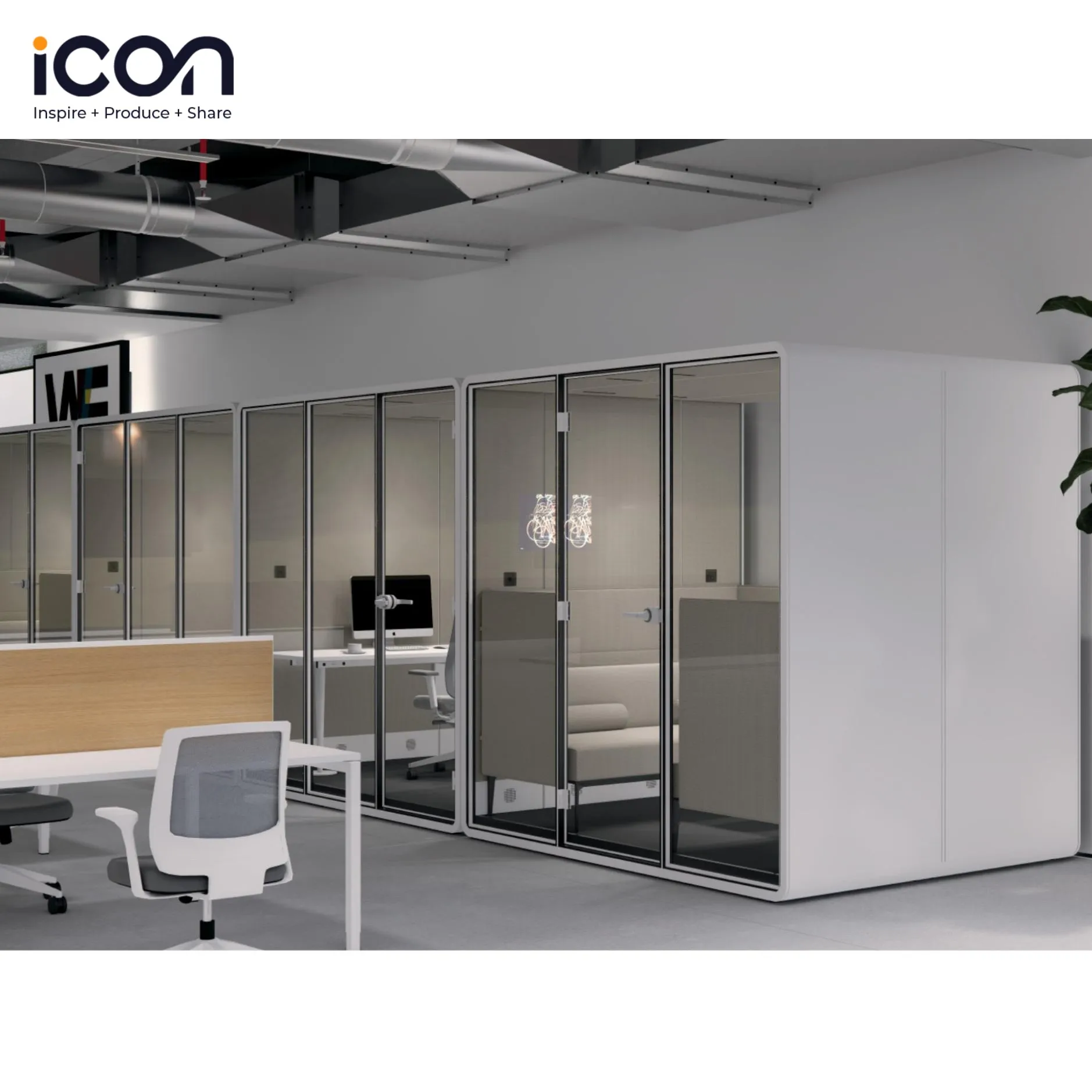 Training Pod 4 Person Office Meeting Phone Booth Pod Acoustic Soundproof Cabin Silence Office Pods For Meeting