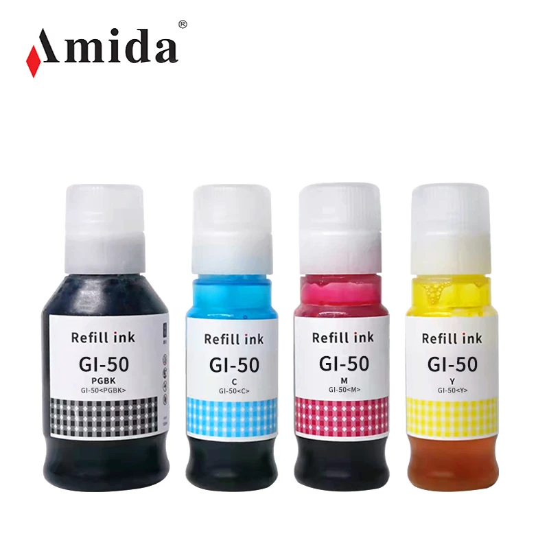 Чернила Amida совместимы для принтера Canon PIXMA GM2050/G4050/G5050/G6050/G7050 GI-50 красителя