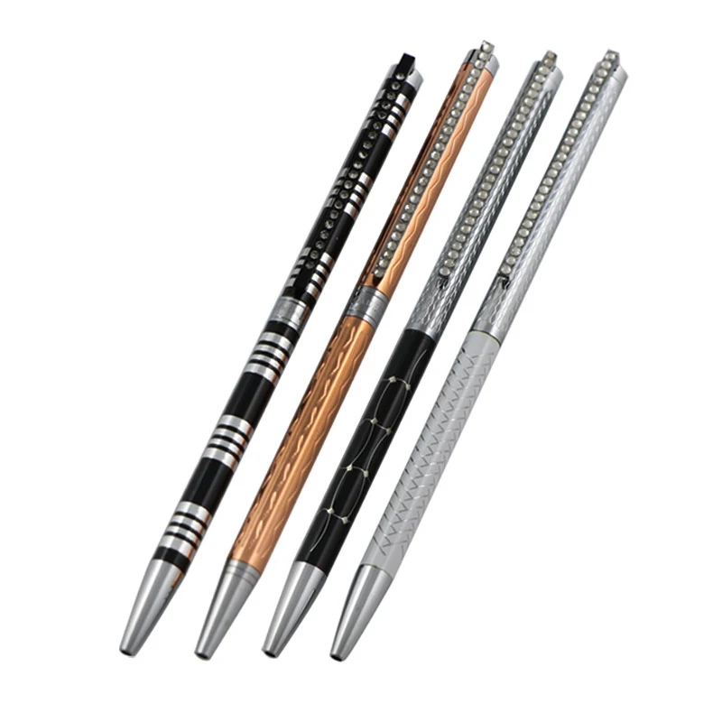 Very slim Hotel metal twist dubai ball pen Lady ancient artifact Metal thin ball pen with diamond clip