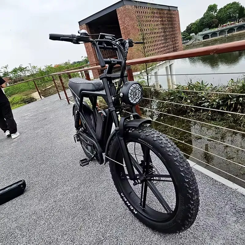 Factory Wholesale 750W 1000W 20*4 inch V8 Pro Plus Electric Bike Electric Mountain Bike With Lithium Battery Oil Brake for Adult