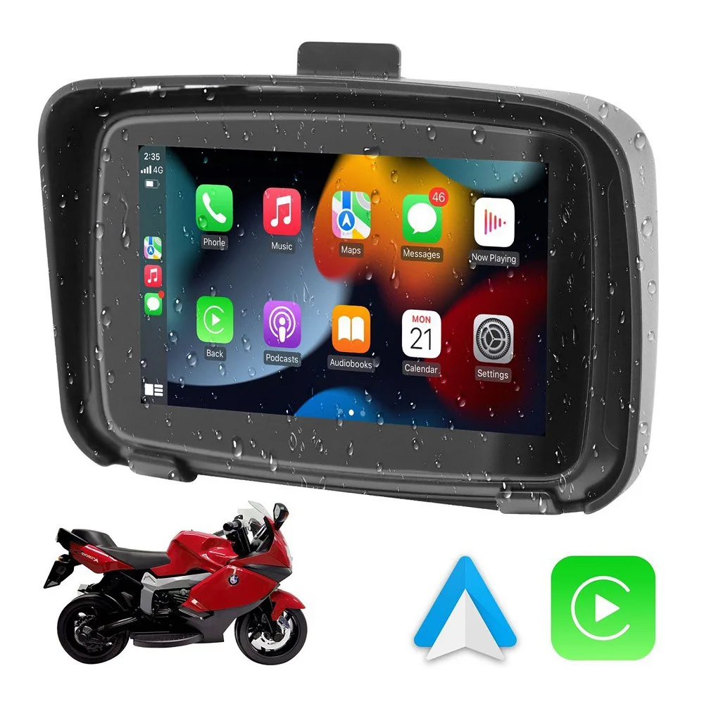 Hot selling 5-inch Gps Carplay navigation motorcycle display screen, portable waterproof motorcycle navigator