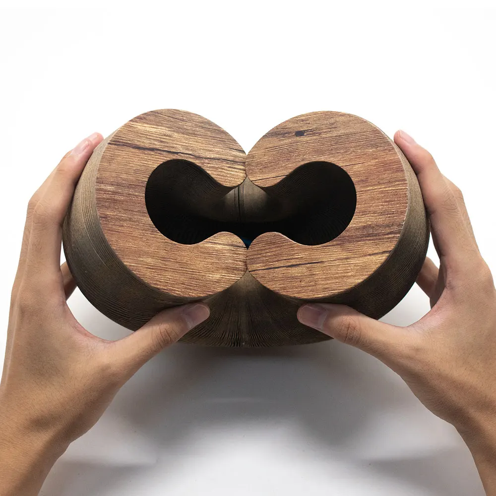 2023 wooden cat toys smart for indoor modern  cats pets interactive ball thick corrugated cardboard corner pad Scratcher Toy