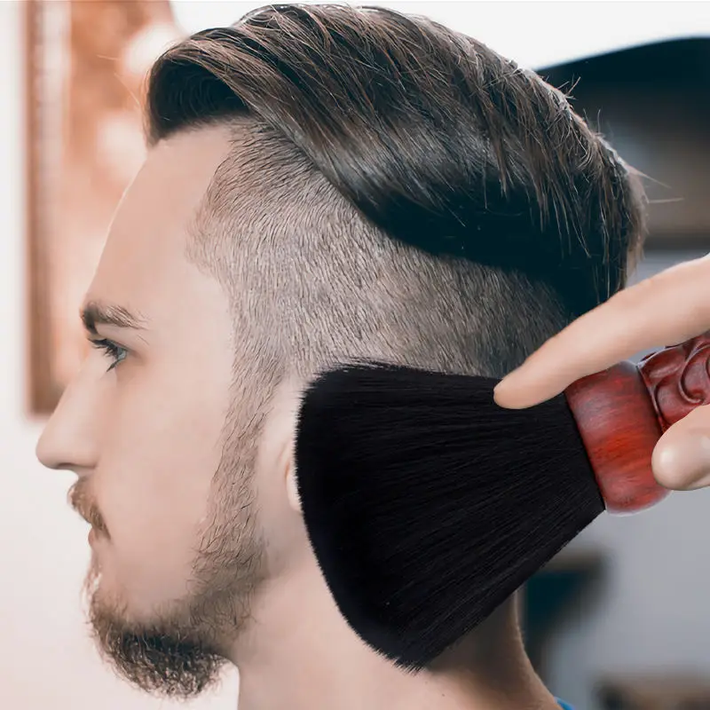 HMS01 Private Label Solid Red Wood Handle Soft Pure Badger Wholesale Shaving Brushes Set For Barber Men Traditional Hair Cutting