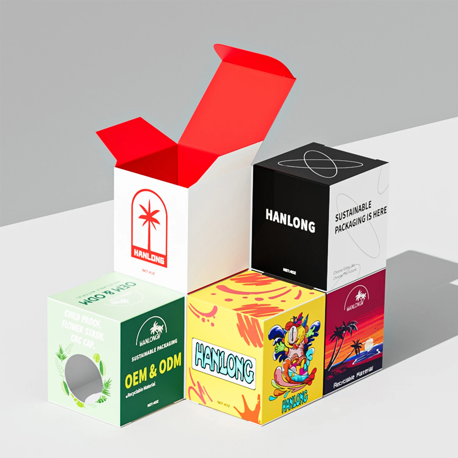 Custom Glass Jars Packaging Foldable Gift Boxes Printed Paper Folding Box Cosmetic Package For Jars And Bottles