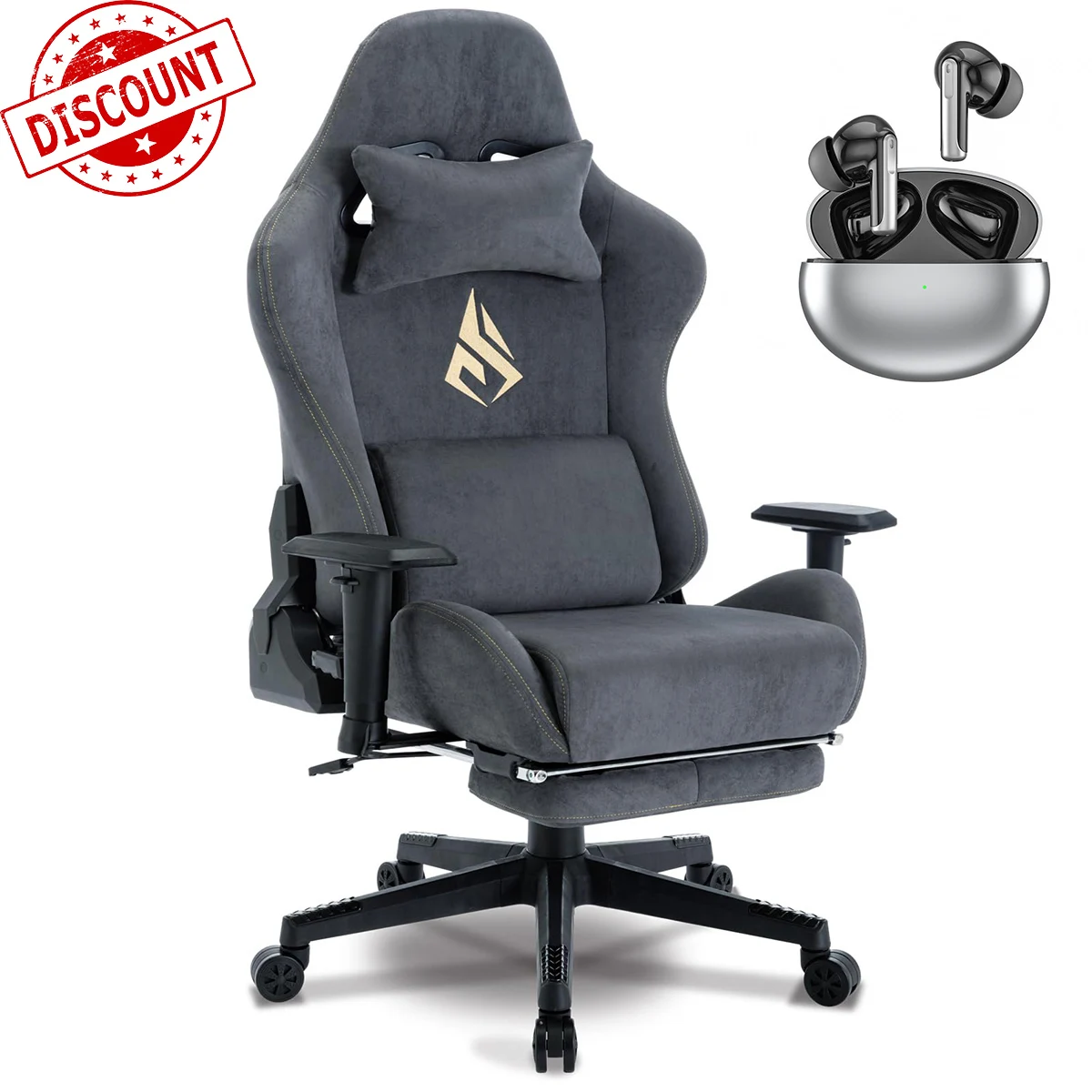 Ergonomic PC Silla Racing Style Computer Game Chair Breathable Alcantara Office Chair Adjustable Swivel Task Chair with Footrest