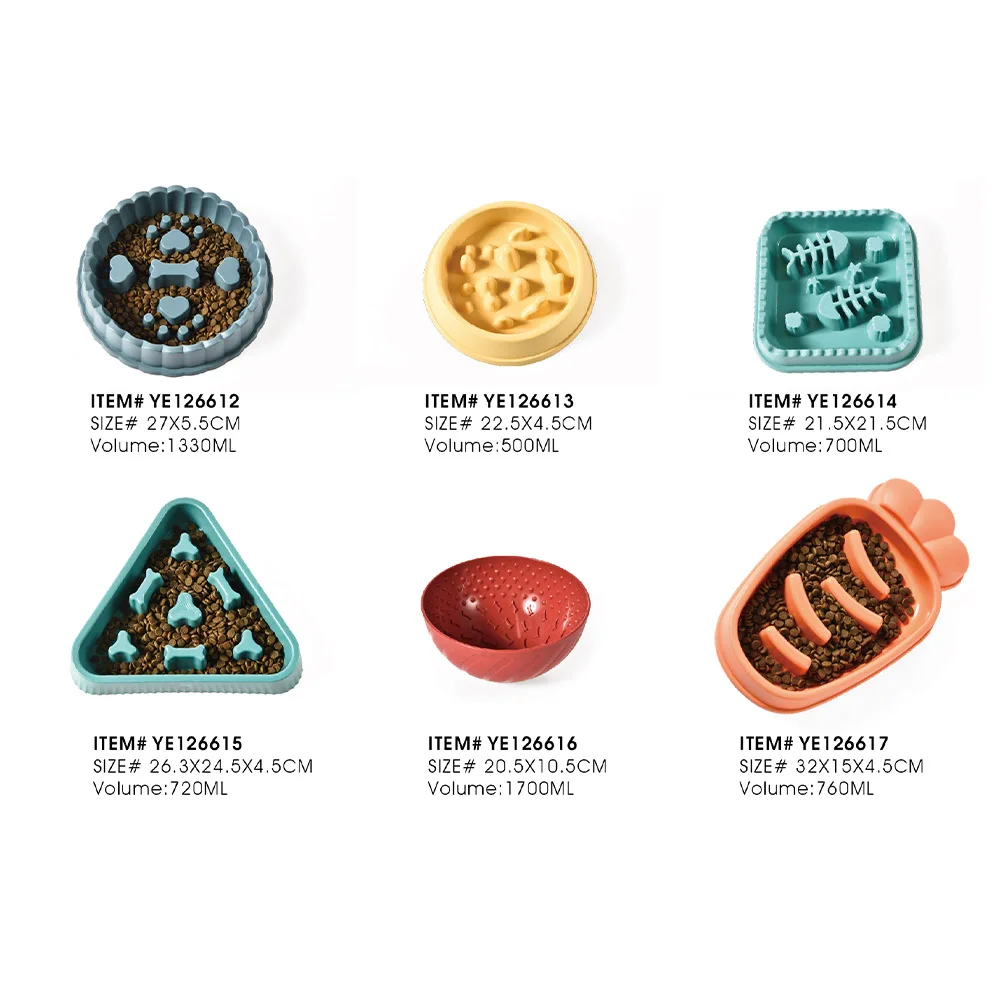 Pet Bowl Custom Logo Package Design New Hot Wholesale Fun Red 1700 ML Tumbler Bowl Puzzle Toys Dog Slow Feeder Bowl