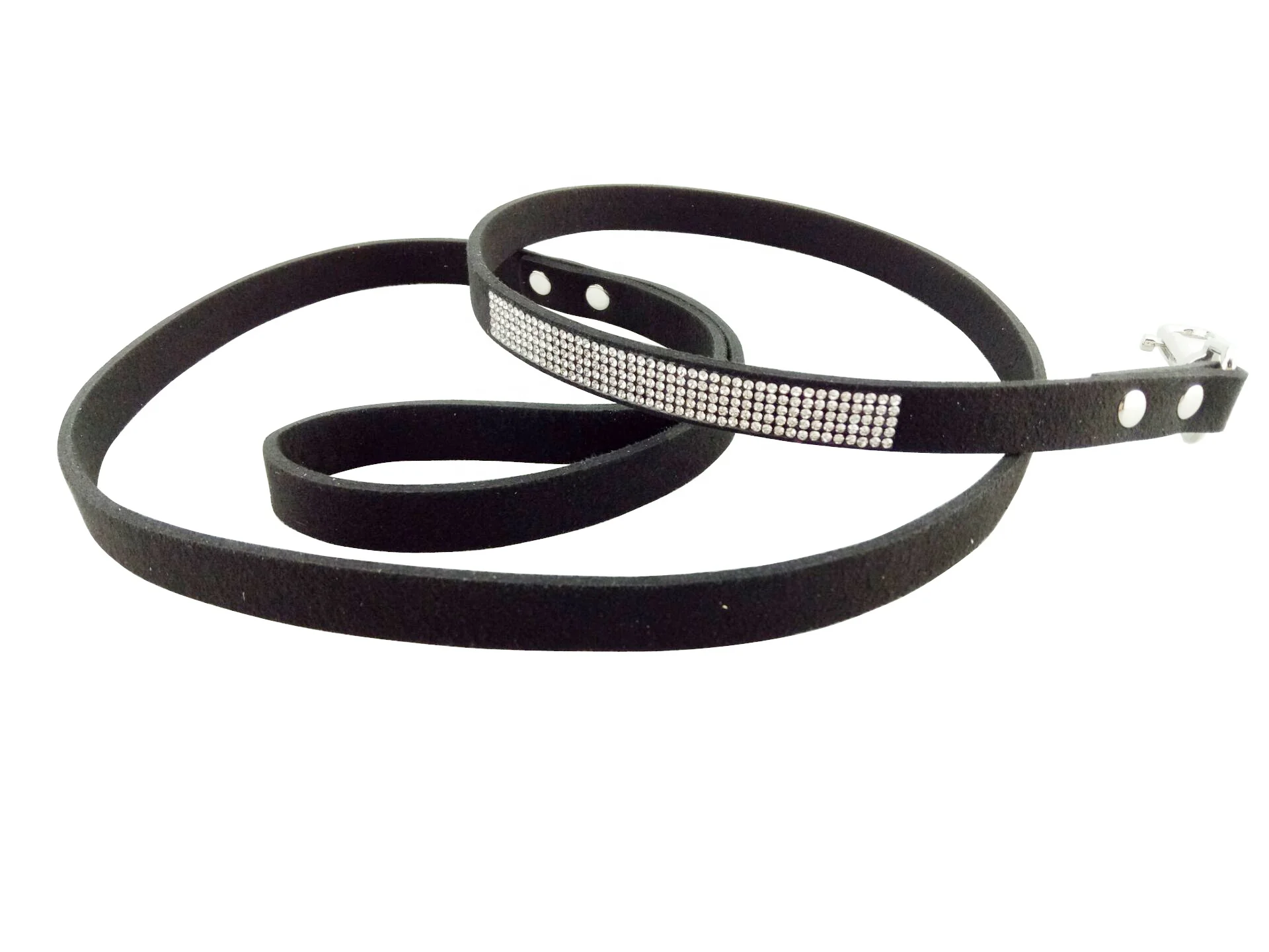 Amazon new pet dog kitten Rhinestone inlaid collar cat and dog leash