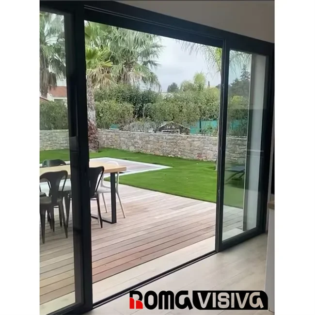 Newest Extremely Narrow Bezel Luxury Office Glass Door Aluminium Sliding Glass Office Entry Door