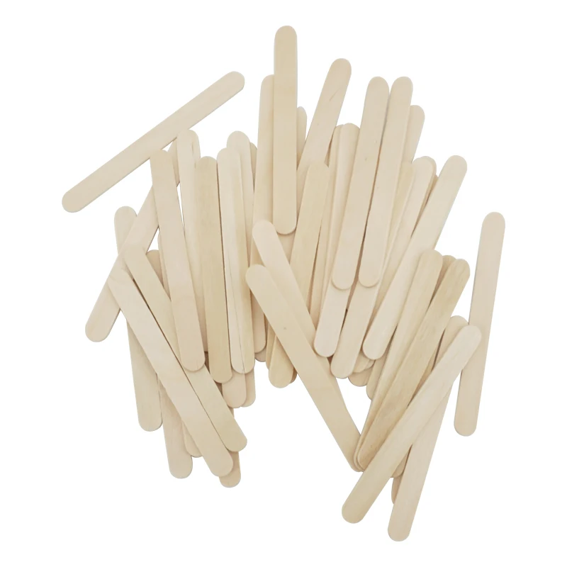 50/100pcs Ice Cream Popsicle Sticks Natural Wooden Sticks Ice Cream Spoon Hand Crafts Art Ice Cream Lolly Cake Tools