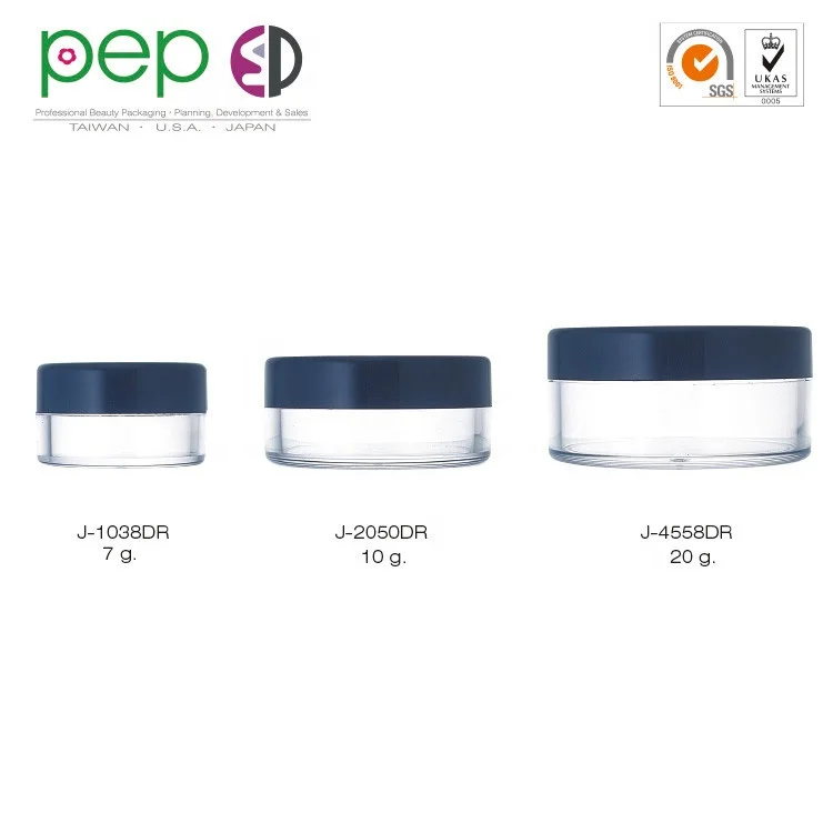 Factory Directly 45 ml Plastic Cosmetic Clear PS Jar with Black ABS Lid J-4558DF