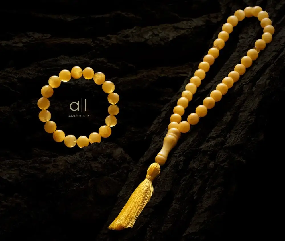 AMBEROS Top Quality Baltic Amber Muslim Rosaries - Tesbih Prayer Beads