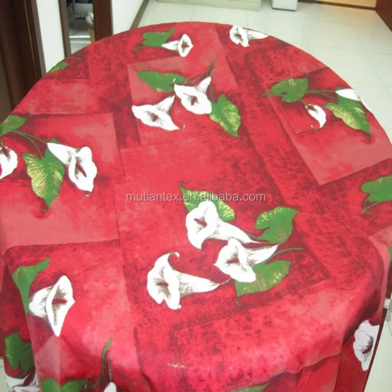 Custom Printed 100%Polyester Water Proof Oil Proof Round Table Cloth