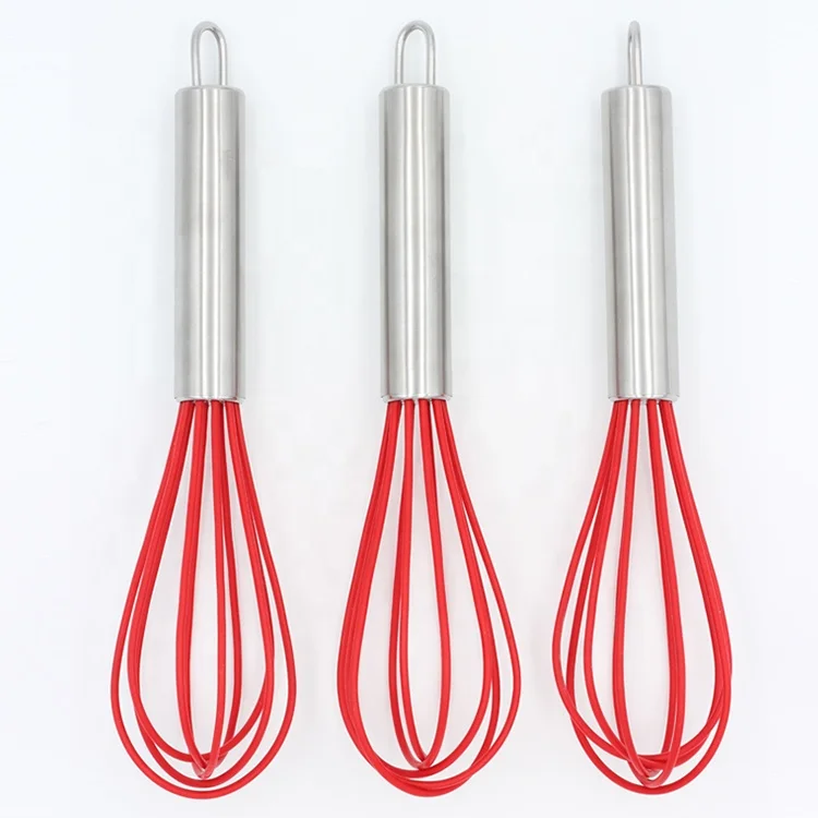 mini whisks Heat Resistant 8 inch hand kitchen tool Silicone Baking beater of egg Whisk