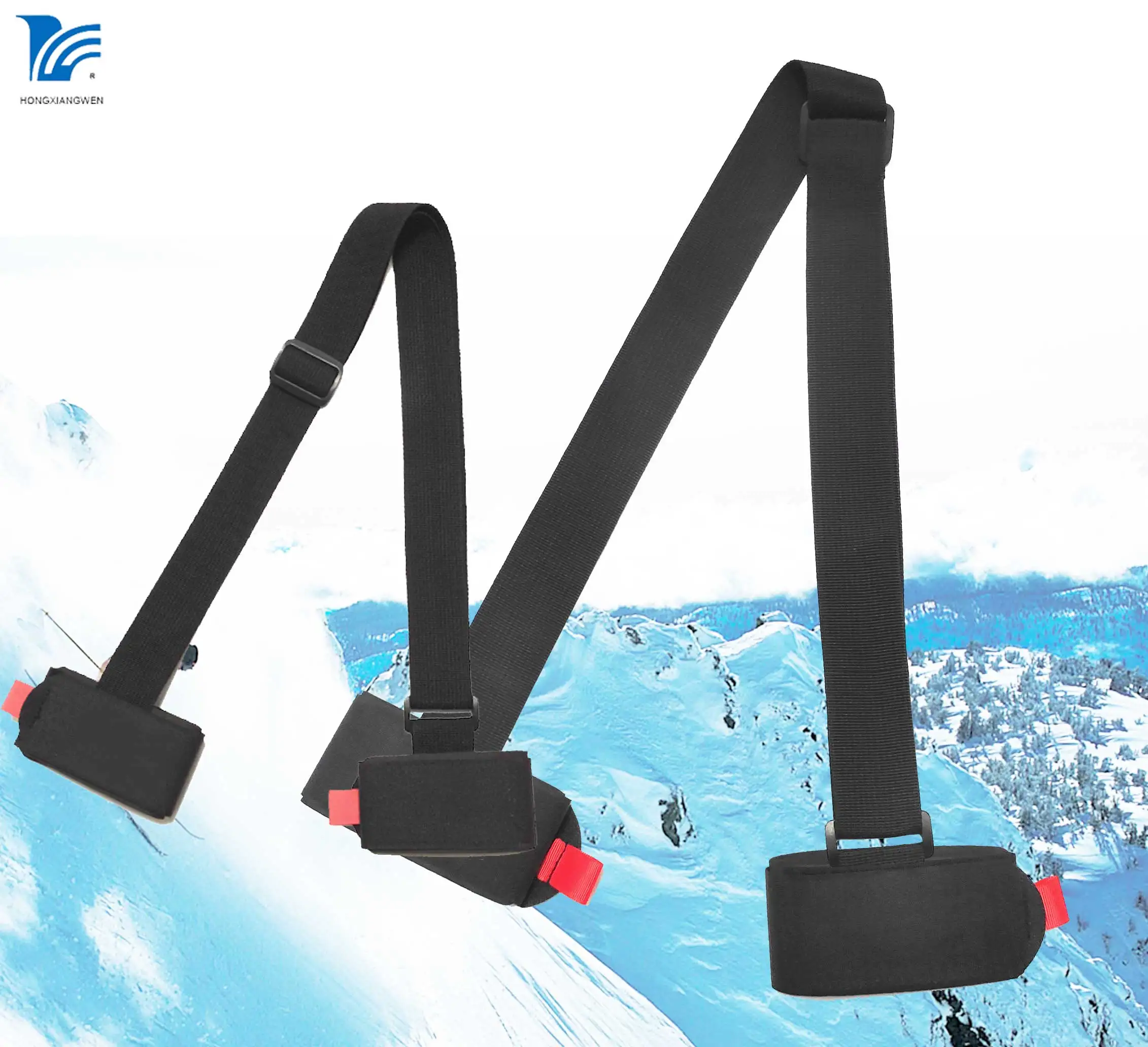 Skiing Accessory Adjustable Ski Strap and Pole Carrier for Easy Transportation of Your Ski Gear