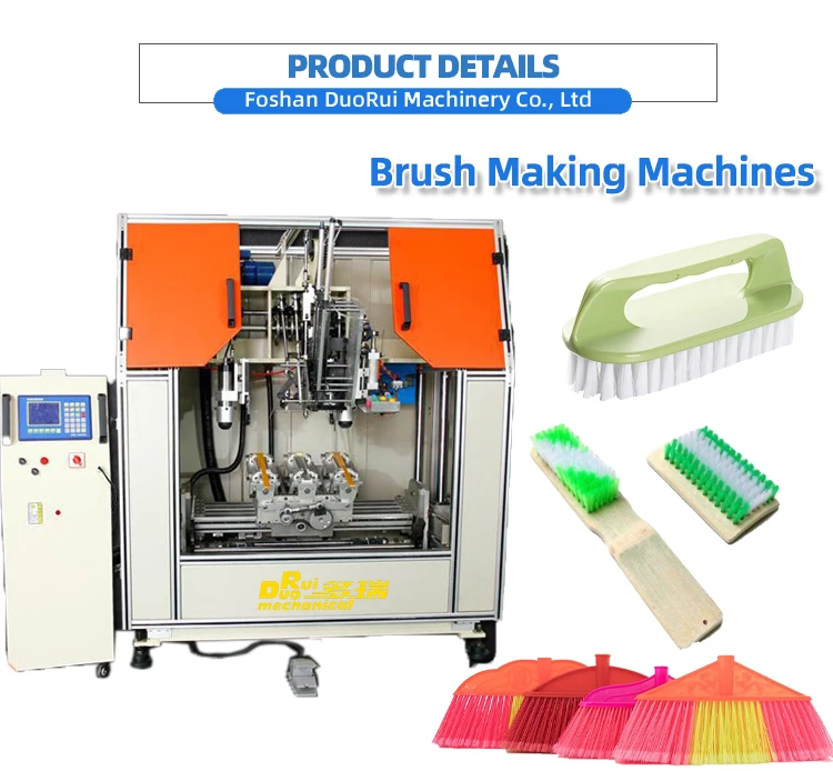 automatic 5 Drilling And 1 Tufting Broom Bru The Production Wooden Toothbrushes Machines 2 Axis Brush Making Machine