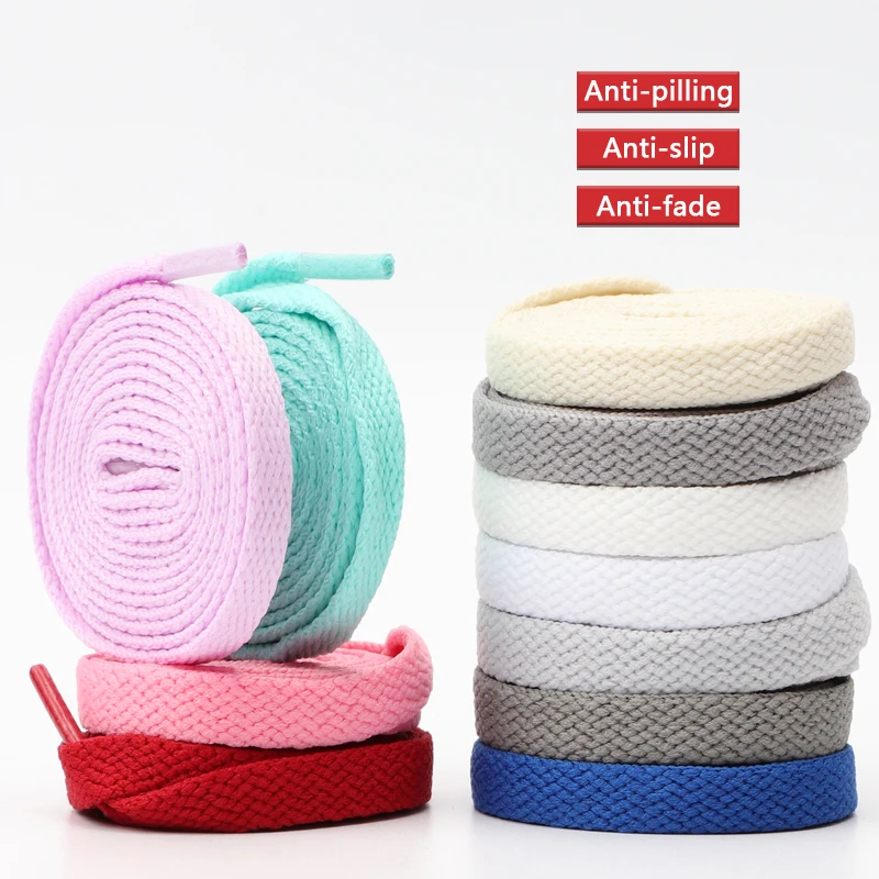 Hot Sale Colorful 8mm Flat Shoelaces wholesale custom rope shoelaces  Flat AJ shoelaces for sneaker Unisex Boot Laces for Shoes