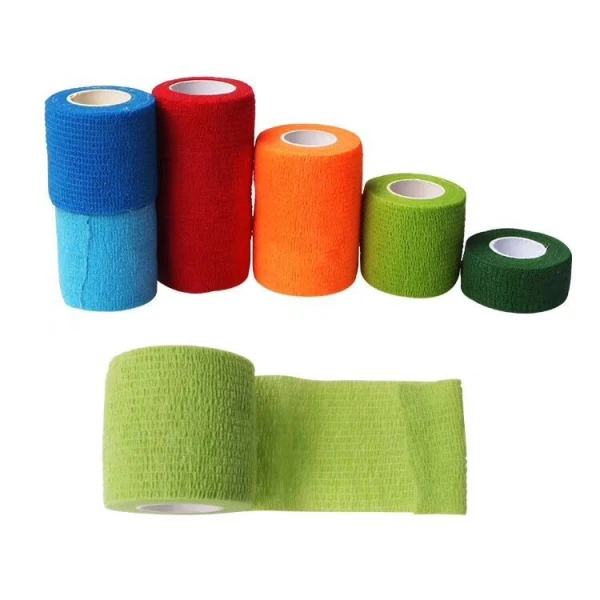 Bulk Wholesale Custom Logo Printing Medical Supplies Non Woven Easy Tear Self Adhesive Vet Wrap Cohesive Elastic Bandage