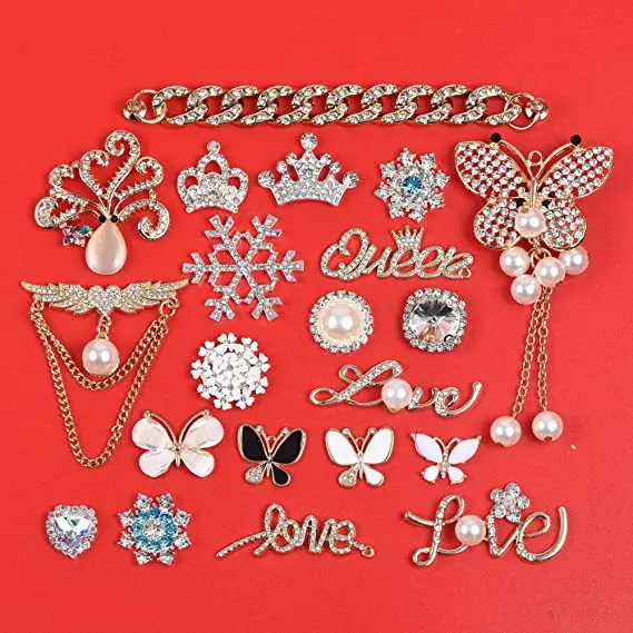 Gold and silver Blessed products Ready stock Diamond Shoe Decorations Crystal Clog luxury bling designer croc charms