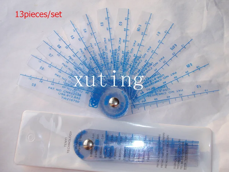 0.05 to 1.5mm Thickness Plastic Metric Filler Feeler Gauge 18 blades/set  Gap Measuring Tool for Measuring Gap