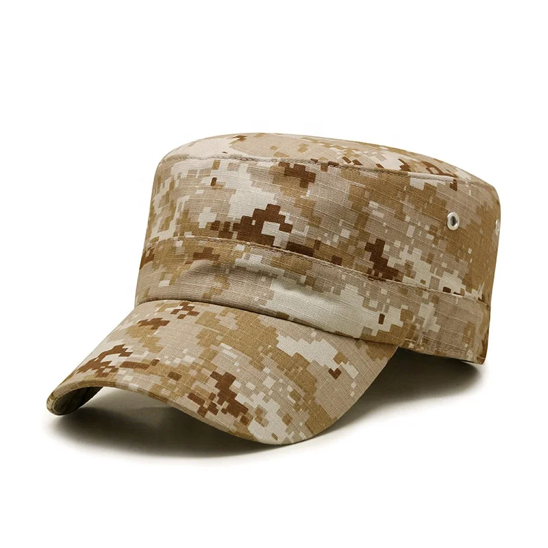 Custom Logo Digital Print Camo Flat Top Hat Tactical Camouflage Cap