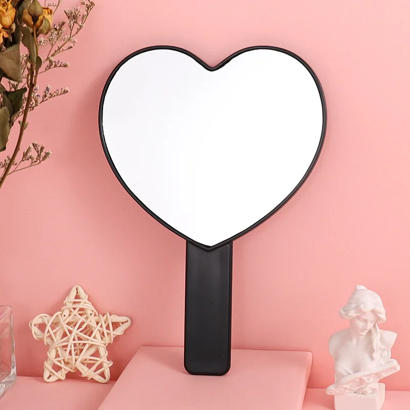 Wholesale Small Handheld Heart-Shaped Makeup Cosmetic Mirror New Design for Girls Portable Salon Use Personalized Features