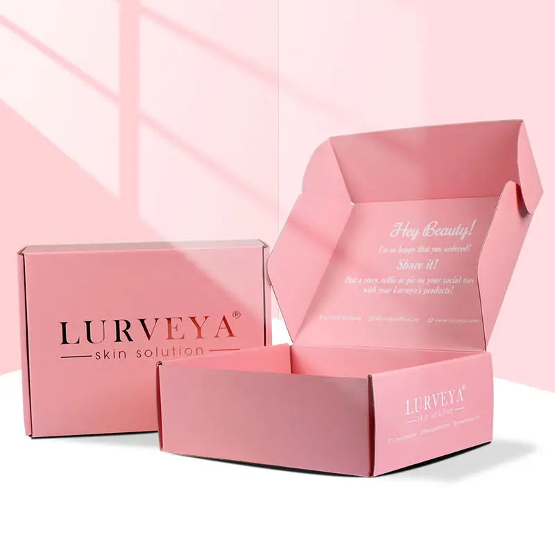 Wholesale Pink Packaging Mailer Paper Box Mailing Shipping Corrugated Cardboard Mailer Boxes Custom Logo