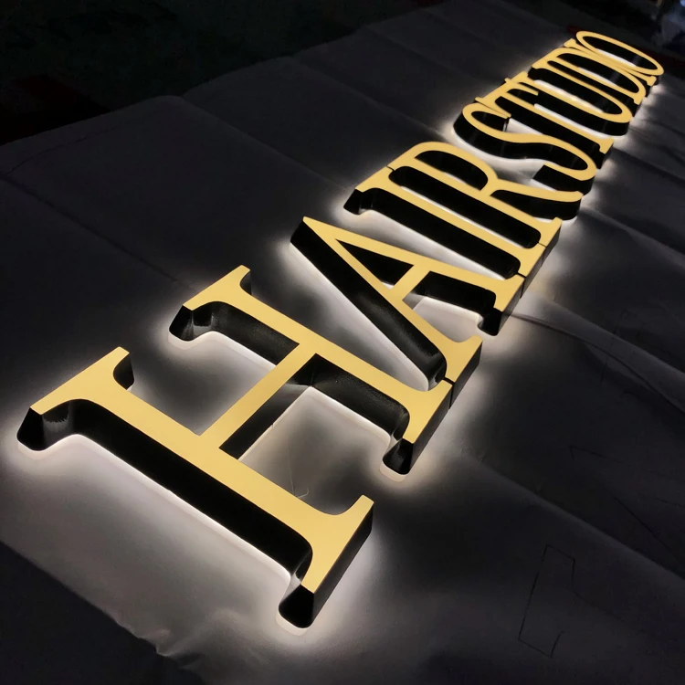 Exterior Wall Logo Sign 3D Letters Custom Business Sign Backlit Acrylic Letters 3D Sign Boards
