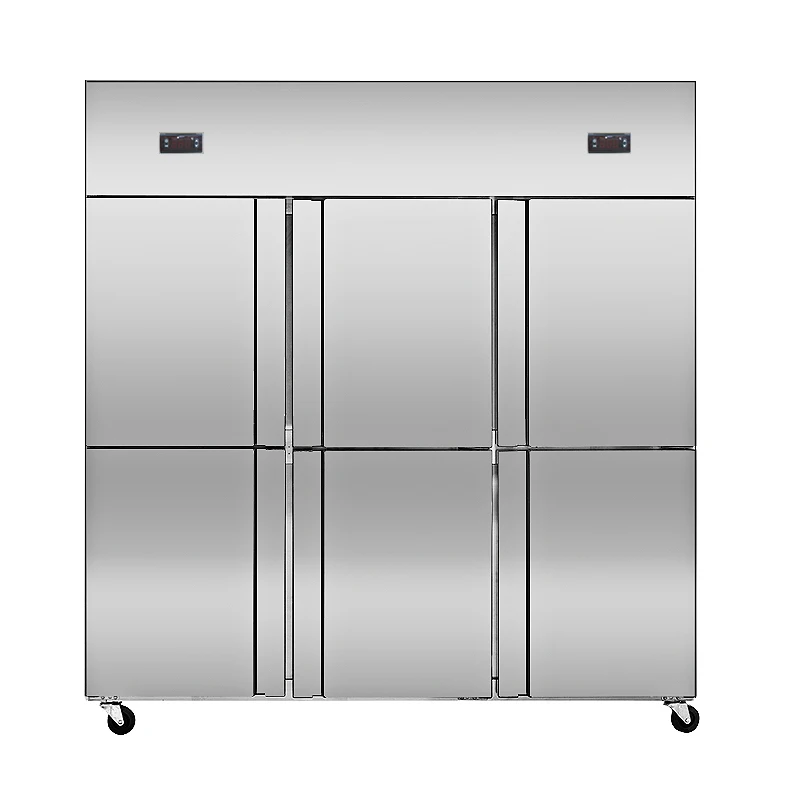 
Six door upright deep freezer stainless steel commercial refrigerator and freezer 