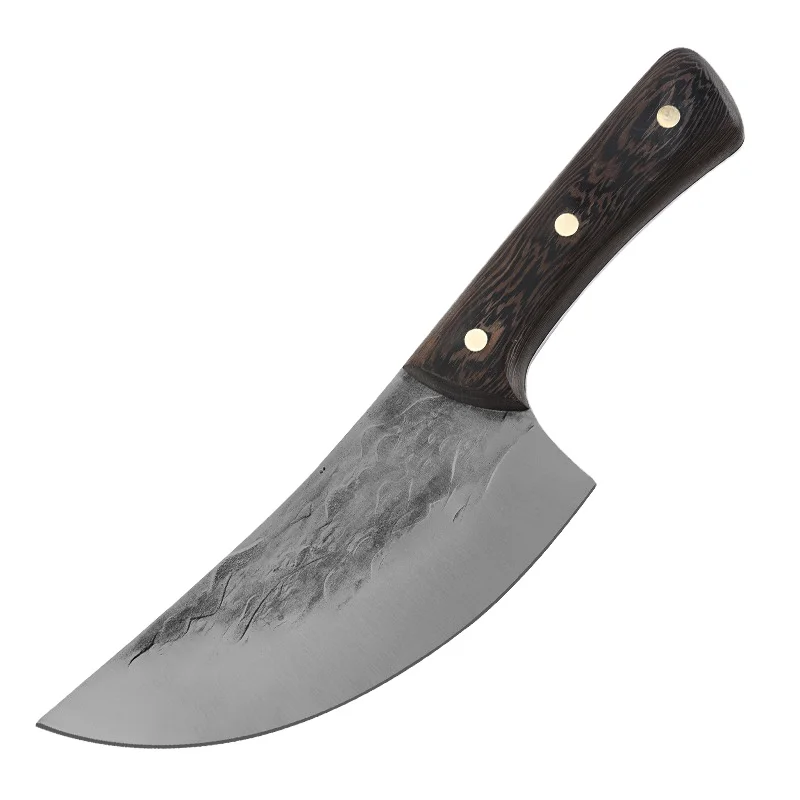 High Quality 6 inch Skarde Slaughter Cutter Cutting Steel Meat Cleaver Kitchen Knife Retro Butcher Knife Hand Forged Knife