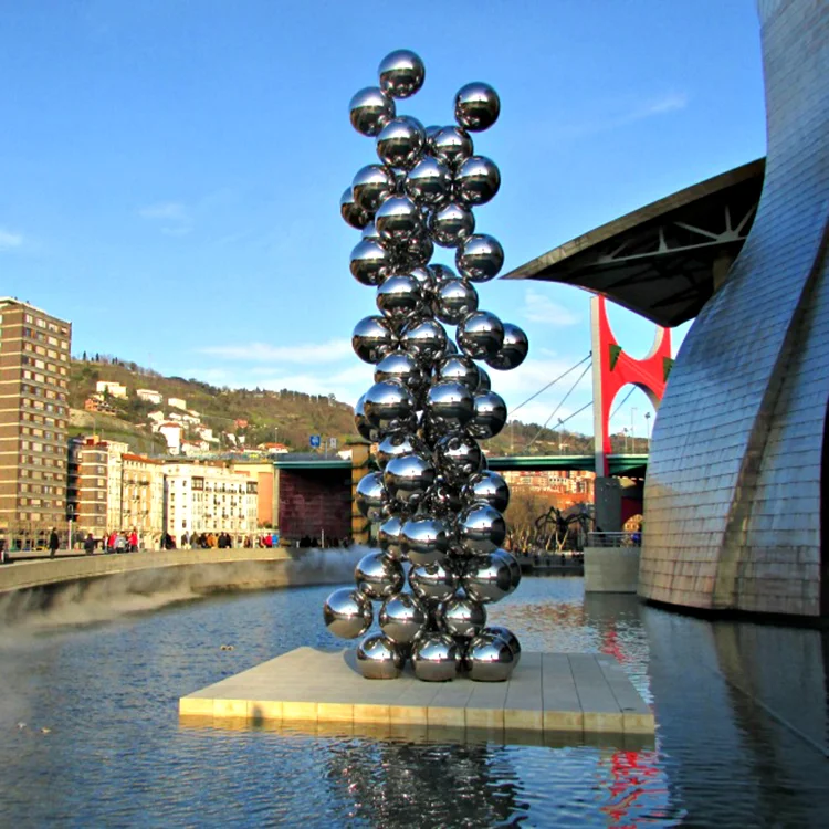 Large Size Outdoor Garden Decor Sculpture Ball Hollow Modern Hot-selling Garden Gazing 304 Stainless Steel Balls For Outdoor