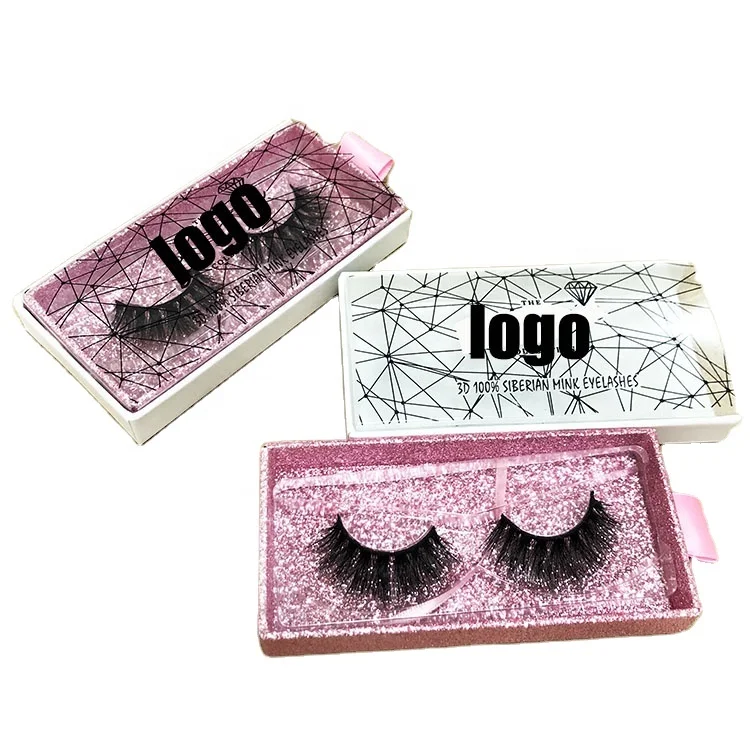 
custom logo eyelash case 3 pairs eyelash packaging with glue and applicator lash box with mirror eyelash vendor 
