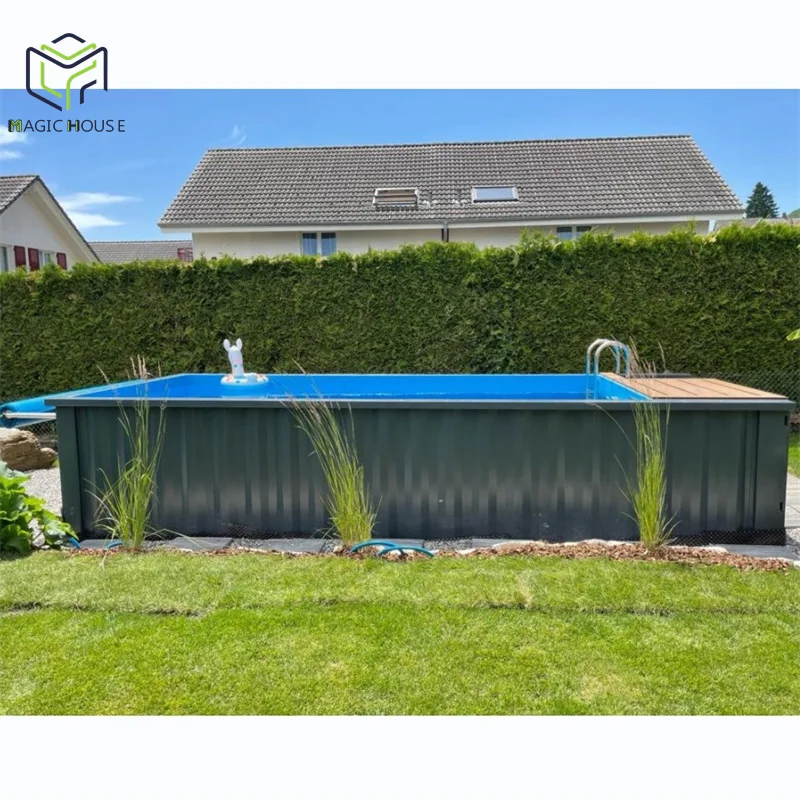 Magic House customized color 20ft 40ft container pool with equipments options pool container